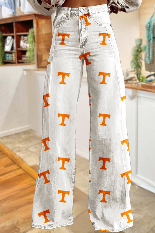Game Day Tennessee Vols Print Wide-Leg Pants
