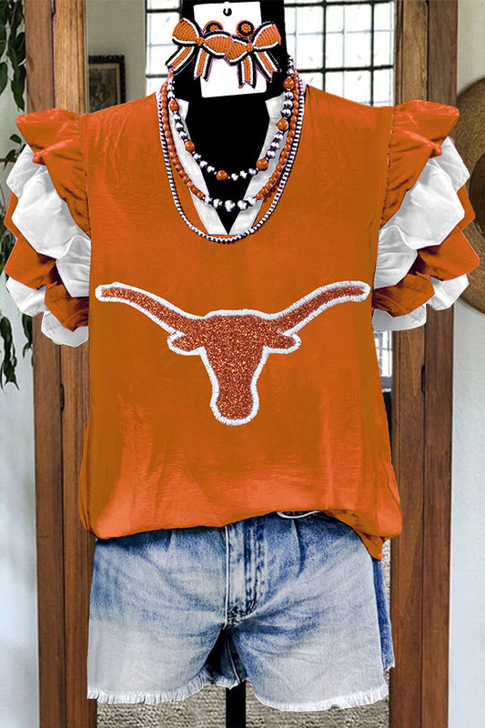 Texas Colorblock Patch Blouse