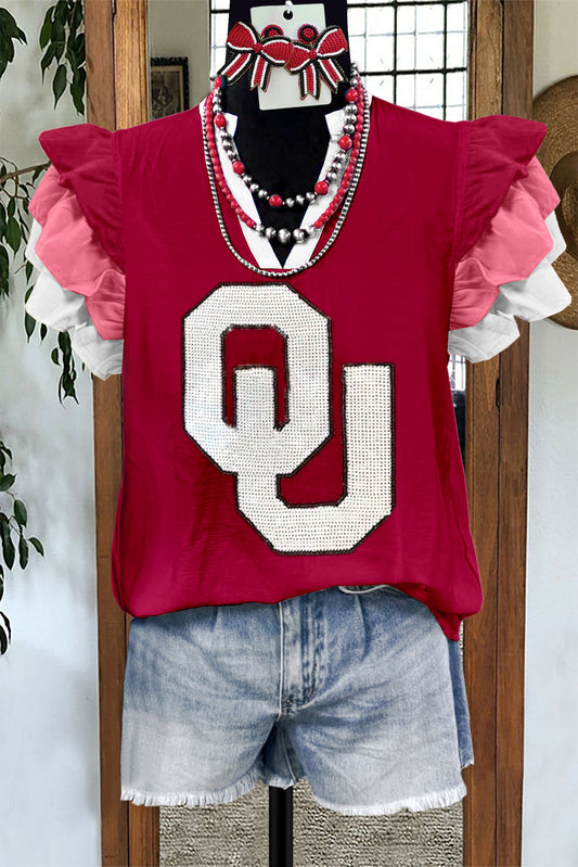 Classic Oklahoma Sooners Printed OU Blouse