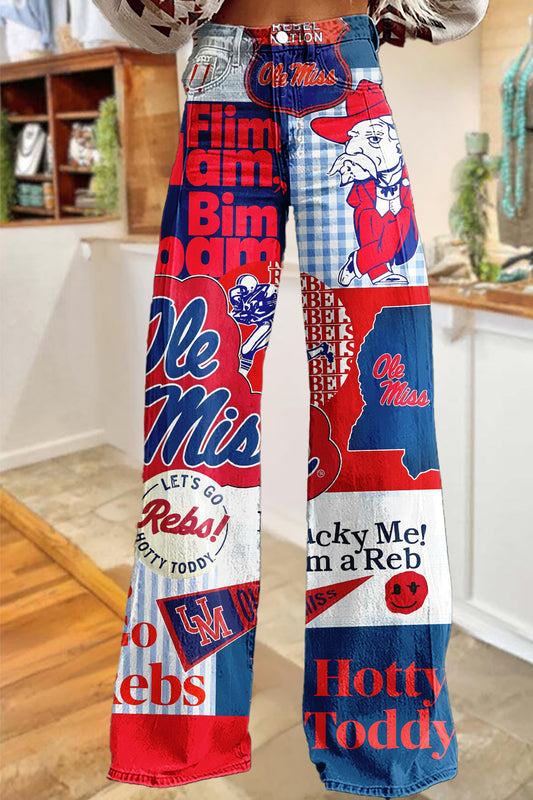Game Day Ole Miss Rebels Wide-Leg Pants