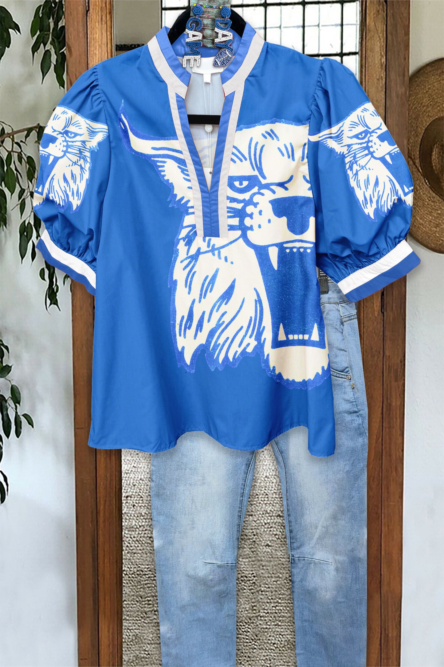 Cute Kentucky Wildcats Game Day Puff Sleeve Blouse