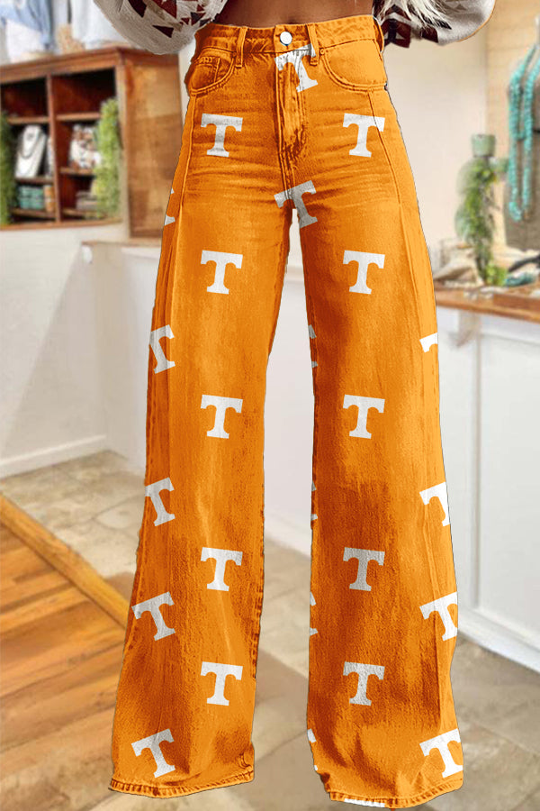 Game Day Tennessee Vols Print Wide-Leg Pants