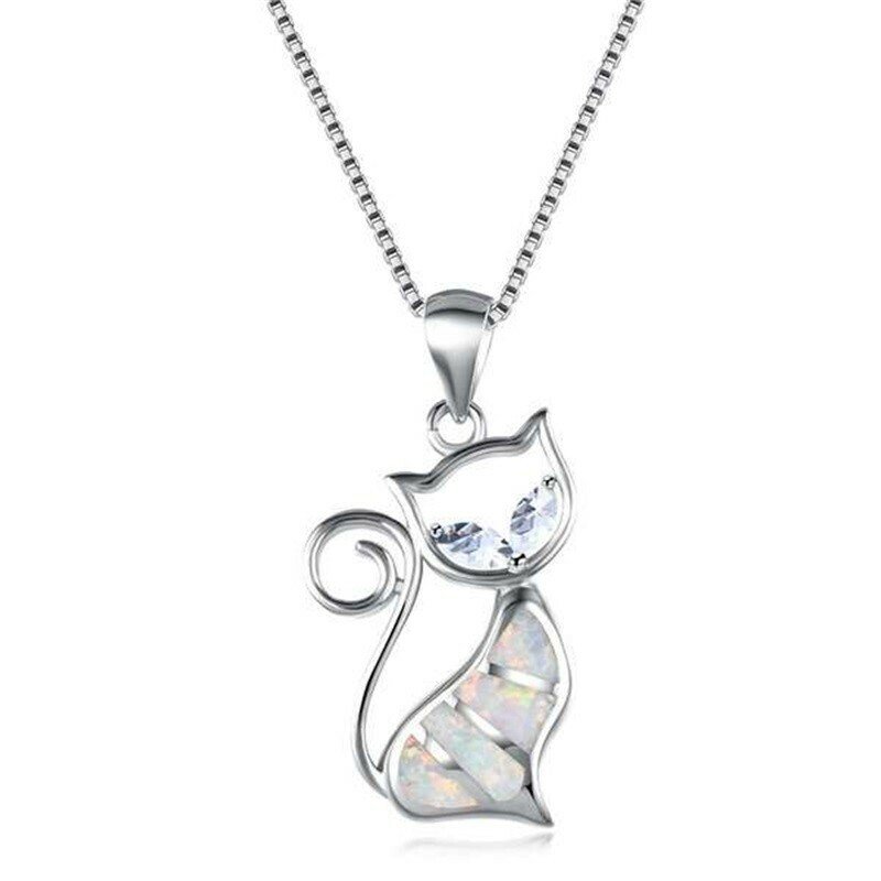 925 Silver Sterling Cat Pendant Necklace