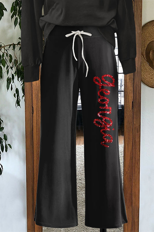Shiny Gameday Georgia Print Wide Leg Pants