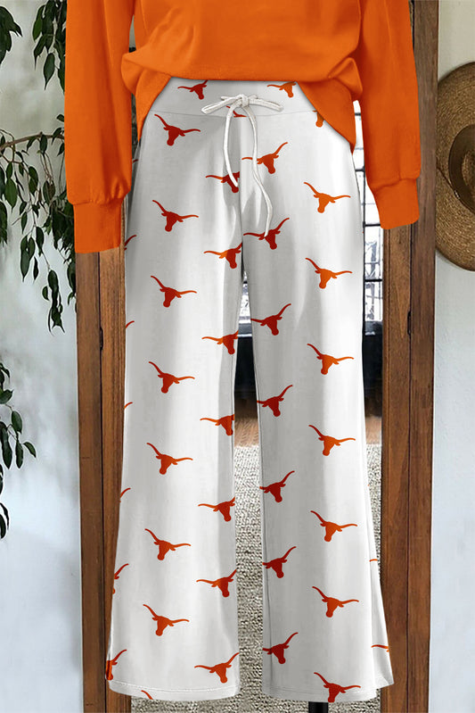 Texas Longhorns Print Wide Leg Pants
