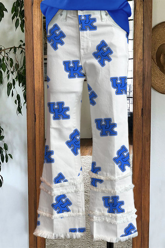Kentucky Wildcats Printed Raw Hem Pants