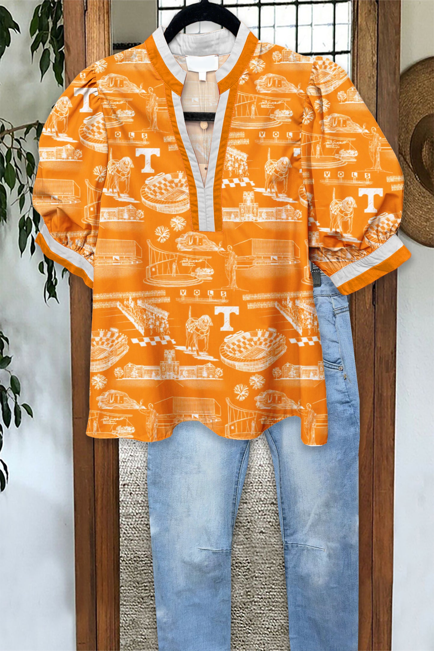 Classic Game Day Tennessee Vols Puff Sleeve Blouse