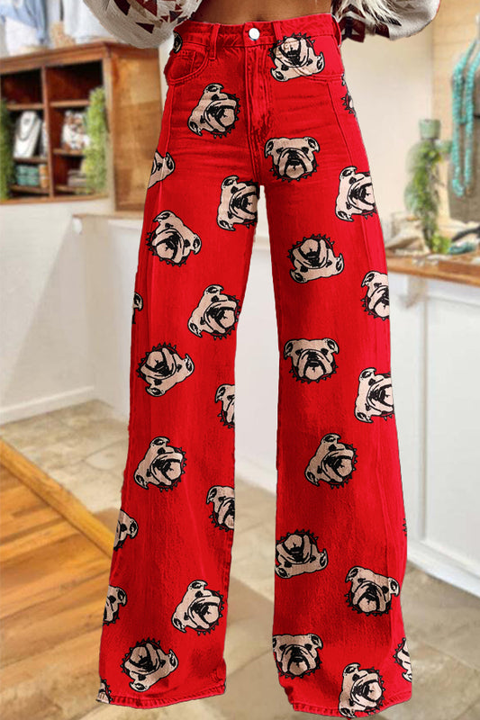 Game Day Georgia Bulldogs Wide Leg Pants