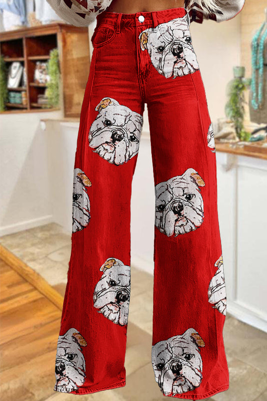 Game Day Georgia Bulldogs Wide Leg Pants