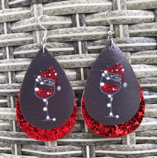 Hat Wine Glass Gradient Earrings