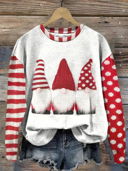 Three Santas Printed Women's Sweatshirt