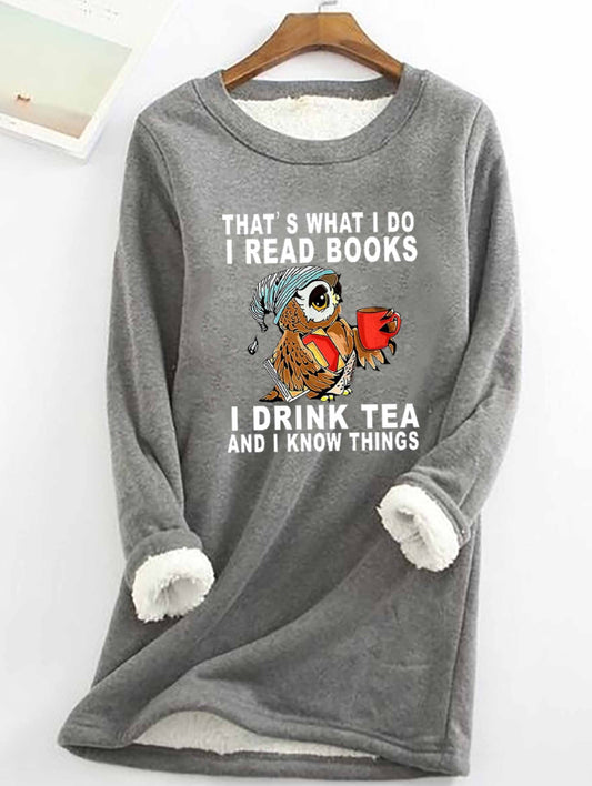 That's What I Do I Read Books Printed Women's Fleece Sweatshirt