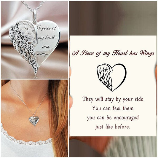 🔥Last Day Promotion 70% OFF"A Piece of my Heart has Wings"Pendant Necklace