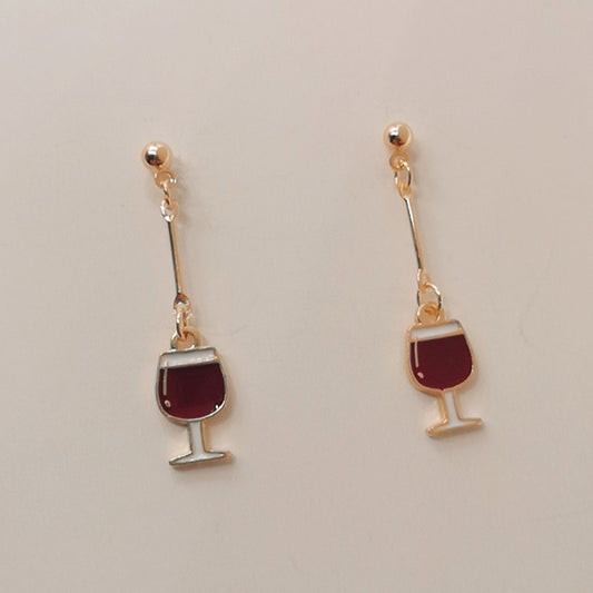 Enameled Wine Glasses Wine Lovers Earrings