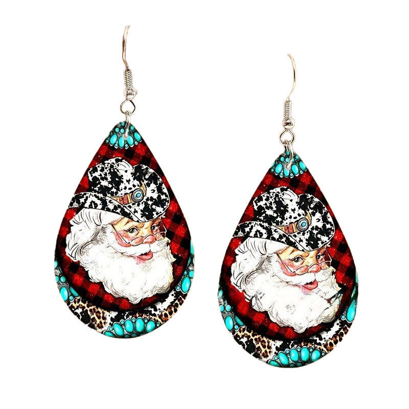 Christmas Collection Patterned Wooden Earrings