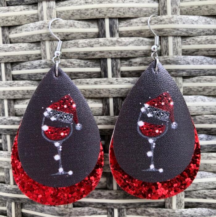 Hat Wine Glass Gradient Earrings
