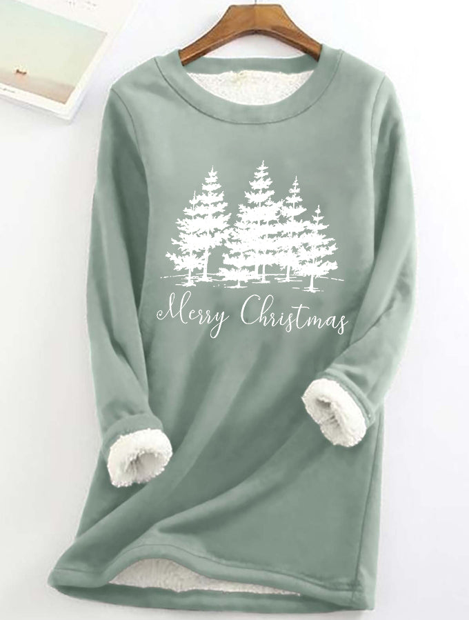 Merry Christmas Printed Fleece Sweatshirt