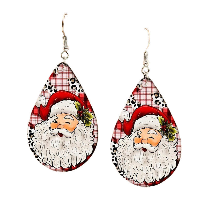 Christmas Collection Patterned Wooden Earrings
