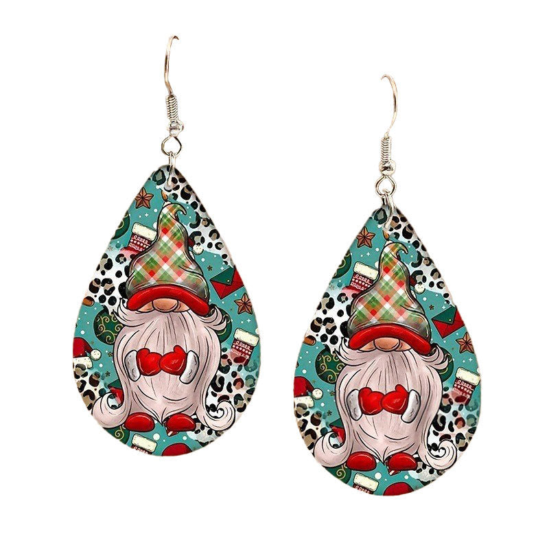 Christmas Collection Patterned Wooden Earrings
