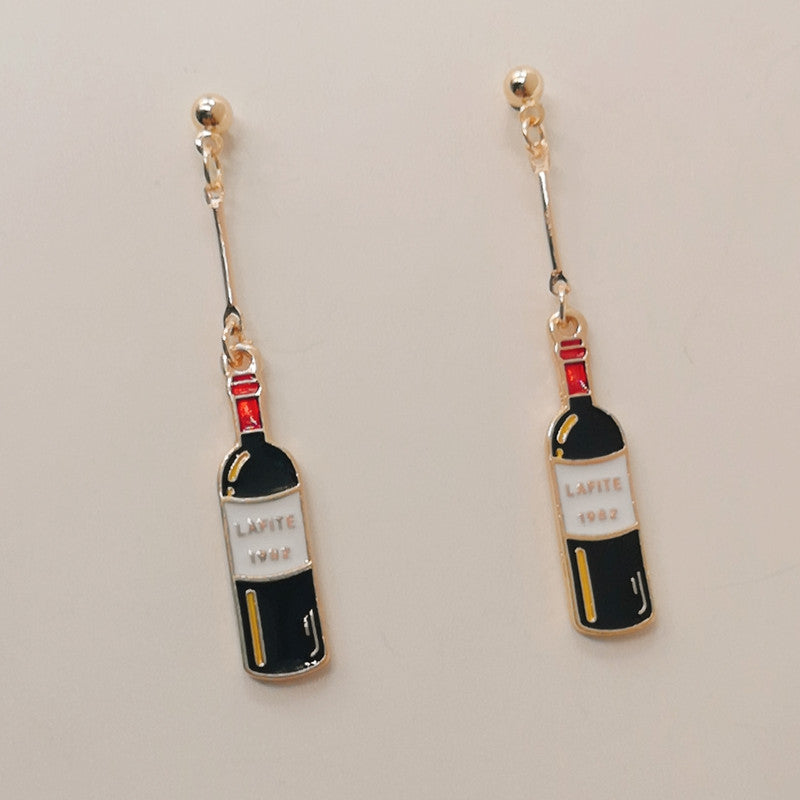 Enameled Wine Glasses Wine Lovers Earrings