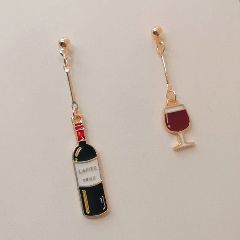 Enameled Wine Glasses Wine Lovers Earrings