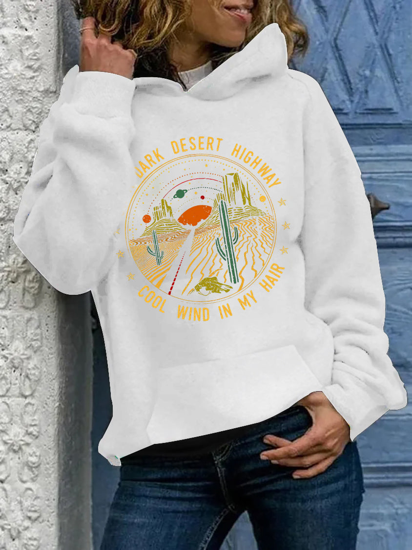 On A Dark Desert Highway Printed Women’s Hoodies
