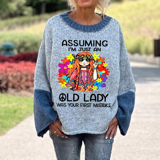 [Clearance Sale]Assuming I'm Just An Old Lady Was Your First Mistake Printed Women's Loose Sweatshirt