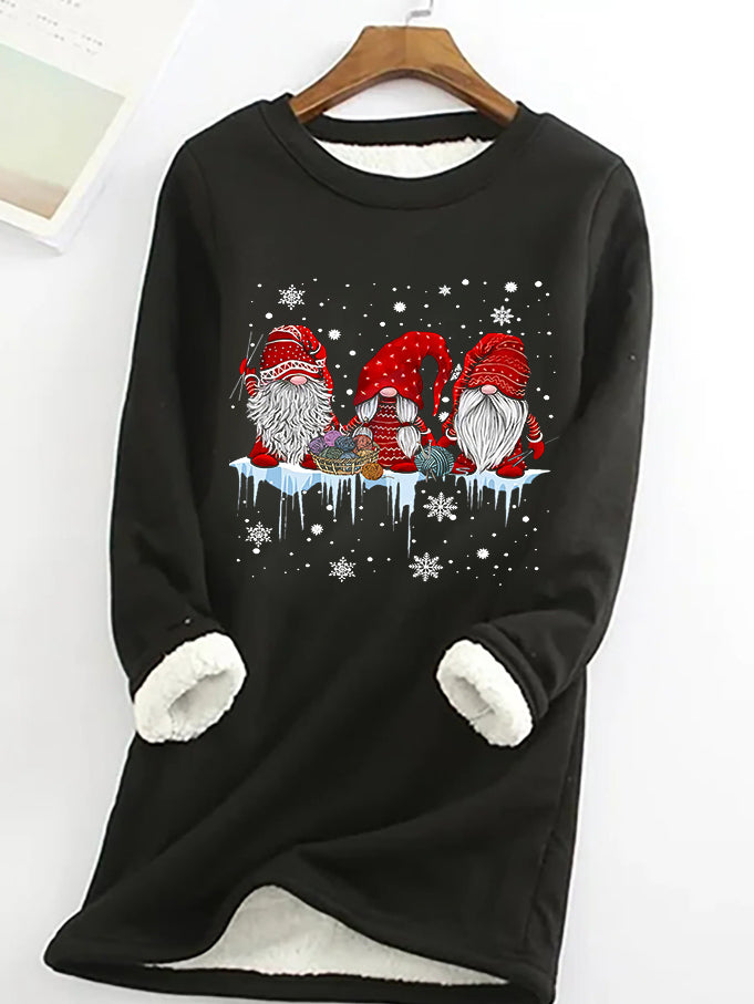 Three Santas Printed Women's thermal