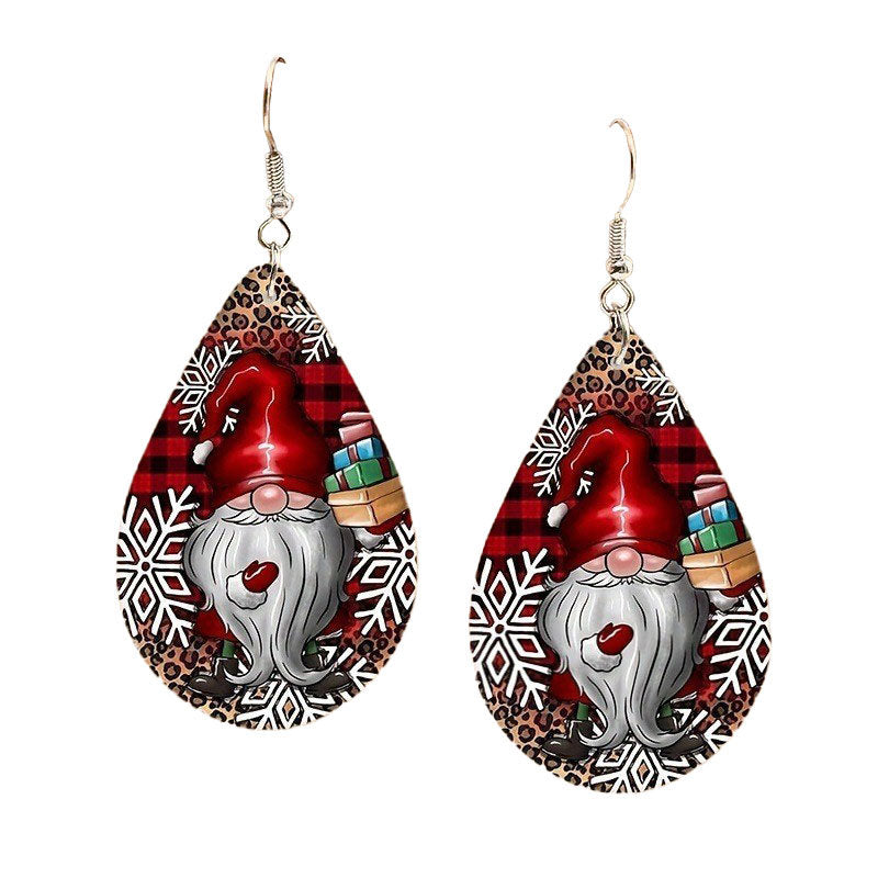 Christmas Collection Patterned Wooden Earrings