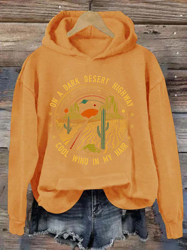 On A Dark Desert Highway Printed Women’s Hoodies