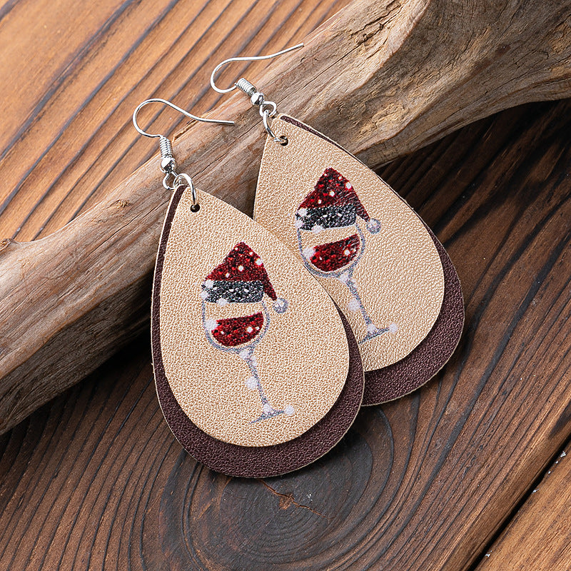 Hat Wine Glass Gradient Earrings