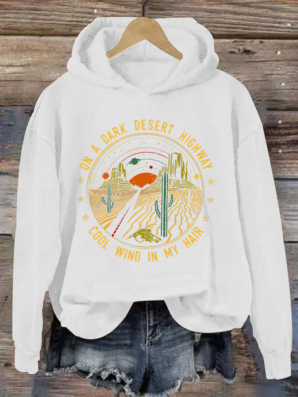 On A Dark Desert Highway Printed Women’s Hoodies