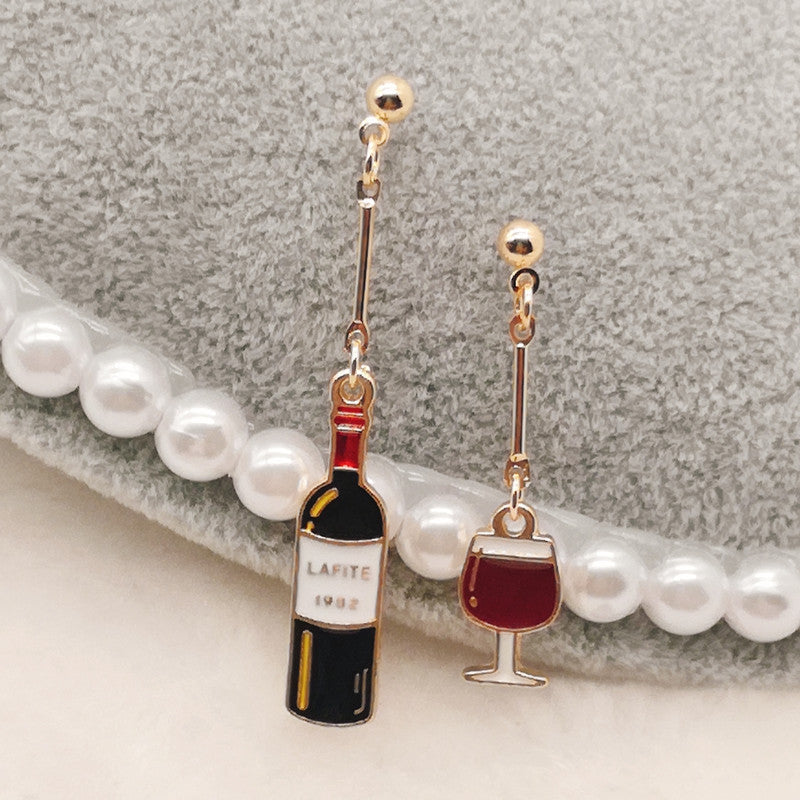 Enameled Wine Glasses Wine Lovers Earrings