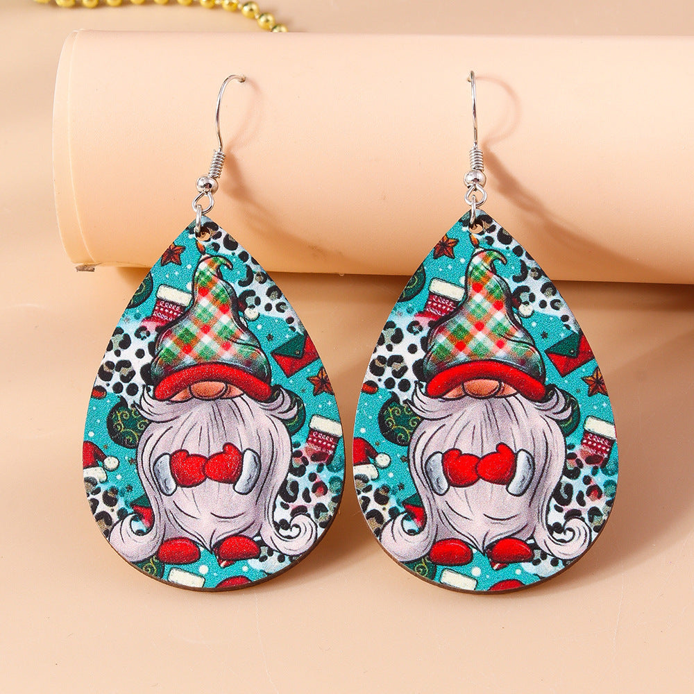 Christmas Collection Patterned Wooden Earrings