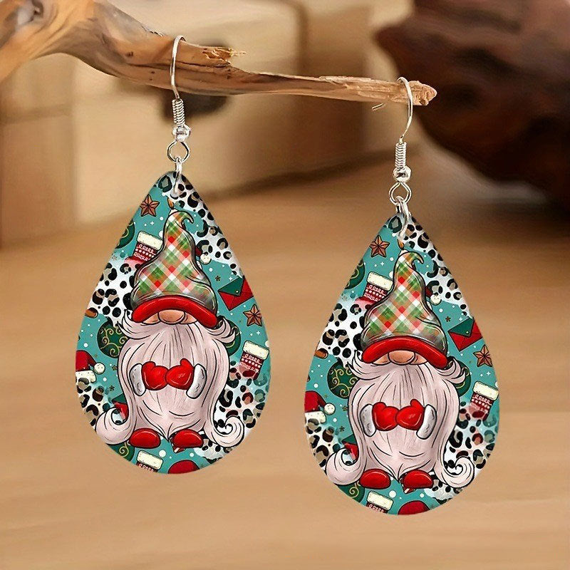 Christmas Collection Patterned Wooden Earrings