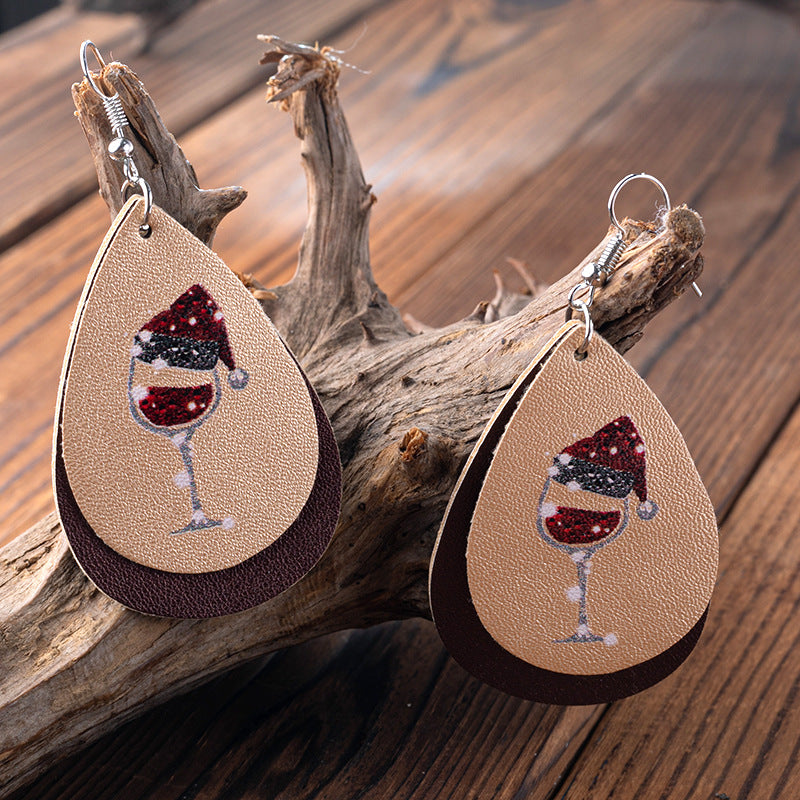 Hat Wine Glass Gradient Earrings