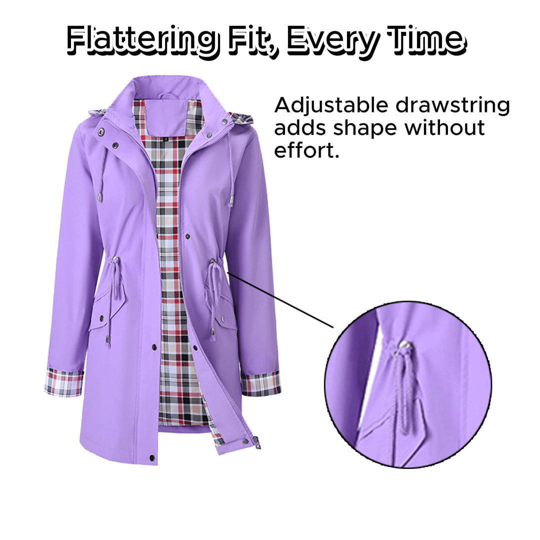 Marilyn™ | Check-Lined Waterproof Coat